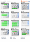 Kalender 2020 mit Ferien und Feiertagen Wallonien