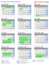 Kalender 2020 mit Ferien und Feiertagen Niedersachsen