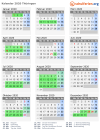 Kalender 2020 mit Ferien und Feiertagen Thüringen