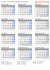 Kalender 2020 mit Ferien und Feiertagen Dominikanische Republik