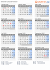 Kalender 2020 mit Ferien und Feiertagen Grönland