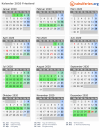 Kalender 2020 mit Ferien und Feiertagen Friesland