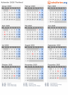 Kalender 2020 mit Ferien und Feiertagen Thailand