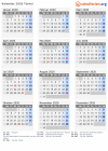 Kalender 2020 mit Ferien und Feiertagen Türkei
