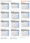 Kalender 2021 mit Ferien und Feiertagen Bangladesch
