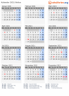 Kalender 2021 mit Ferien und Feiertagen Belize