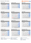 Kalender 2021 mit Ferien und Feiertagen Benin