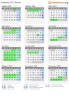 Kalender 2021 mit Ferien und Feiertagen Berlin
