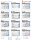 Kalender 2021 mit Ferien und Feiertagen Deutschland