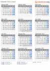 Kalender 2021 mit Ferien und Feiertagen Irland
