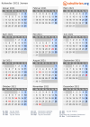 Kalender 2021 mit Ferien und Feiertagen Jemen
