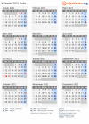 Kalender 2021 mit Ferien und Feiertagen Kuba