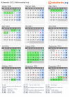 Kalender 2021 mit Ferien und Feiertagen Nitriansky kraj