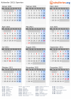 Kalender 2021 mit Ferien und Feiertagen Spanien