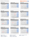 Kalender 2021 mit Ferien und Feiertagen Syrien
