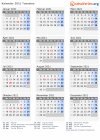 Kalender 2021 mit Ferien und Feiertagen Tunesien