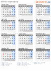 Kalender 2022 mit Ferien und Feiertagen Honduras