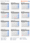 Kalender 2022 mit Ferien und Feiertagen Island