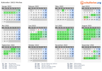 Kalender 2022 mit Ferien und Feiertagen Molise