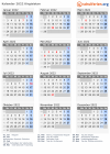 Kalender 2022 mit Ferien und Feiertagen Kirgisistan