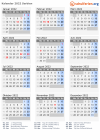 Kalender 2022 mit Ferien und Feiertagen Serbien