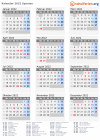 Kalender 2022 mit Ferien und Feiertagen Spanien