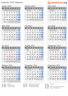 Kalender 2023 mit Ferien und Feiertagen Algerien