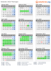 Kalender 2023 mit Ferien und Feiertagen Thüringen