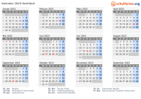 Kalender 2023 mit Ferien und Feiertagen Dschibuti