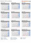 Kalender 2023 mit Ferien und Feiertagen Luxemburg