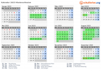 Kalender 2023 mit Ferien und Feiertagen Niederschlesien