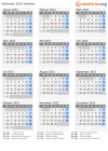 Kalender 2023 mit Ferien und Feiertagen Serbien