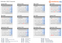 Kalender 2023 mit Ferien und Feiertagen Tansania