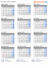 Kalender 2023 mit Ferien und Feiertagen Thailand