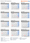 Kalender  mit Ferien und Feiertagen Argentinien