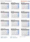 Kalender 2024 mit Ferien und Feiertagen Bangladesch