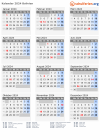 Kalender  mit Ferien und Feiertagen Bolivien