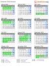 Kalender 2024 mit Ferien und Feiertagen Hessen