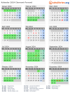 Kalender 2024 mit Ferien und Feiertagen Clermont-Ferrand