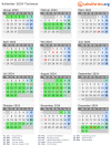 Kalender 2024 mit Ferien und Feiertagen Toulouse