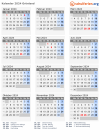 Kalender  mit Ferien und Feiertagen Grönland