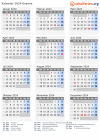 Kalender 2024 mit Ferien und Feiertagen Guyana