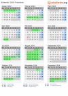 Kalender 2024 mit Ferien und Feiertagen Friesland