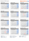 Kalender  mit Ferien und Feiertagen Israel