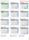 Kalender 2024 mit Ferien und Feiertagen Latium