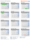Kalender 2024 mit Ferien und Feiertagen Sardinien