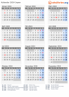 Kalender  mit Ferien und Feiertagen Japan