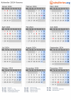 Kalender 2024 mit Ferien und Feiertagen Kosovo