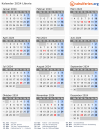 Kalender  mit Ferien und Feiertagen Liberia