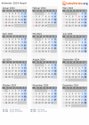 Kalender  mit Ferien und Feiertagen Nepal